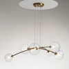 Maytoni lampadario moderno ottone sei sfere vetro trasparente