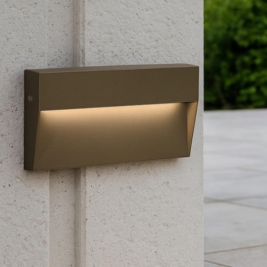 Segnapasso led da esterno corten led 6w 3000k rettangolare ip65