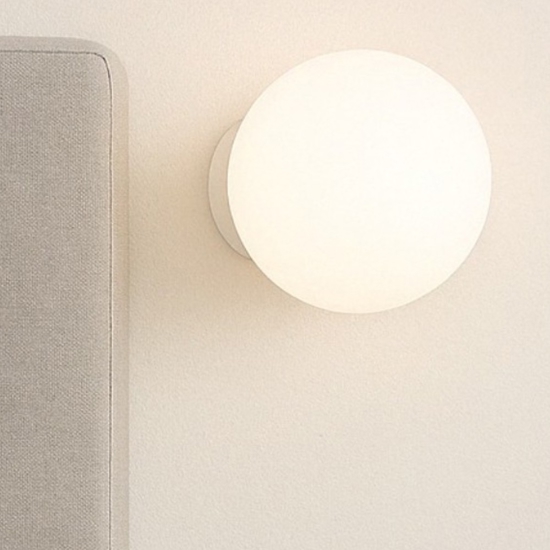 Mapa ap1 d10 applique camera da letto sfera di vetro bianco
