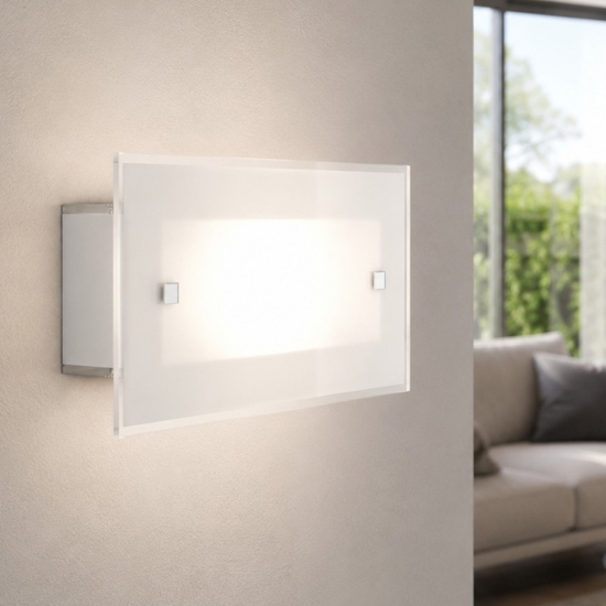 Applique moderne da parete vetro bianco top light brick