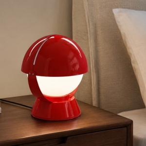 Lampada da comodino abat jour rossa orientabili stilnovo buonanotte