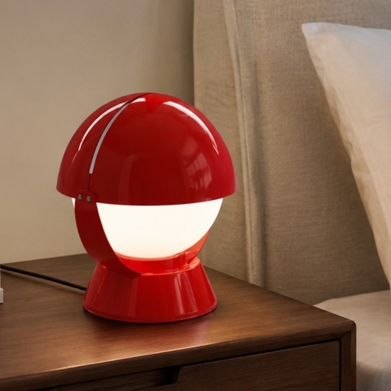 Lampada da comodino abat jour rossa orientabili stilnovo buonanotte