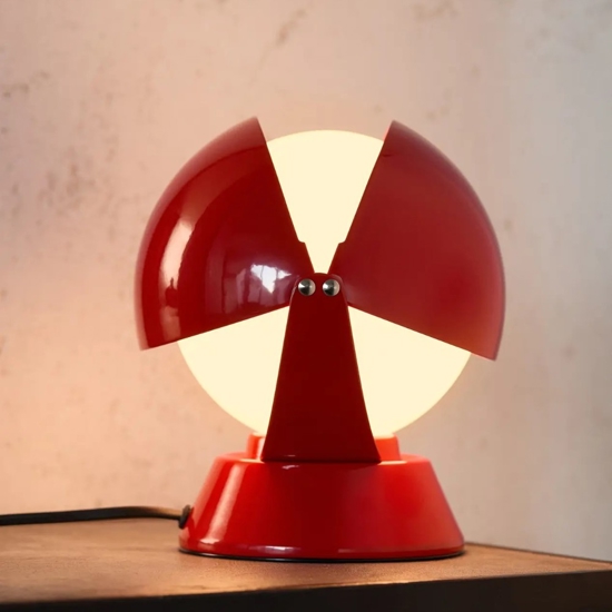 Lampada da comodino abat jour rossa orientabili stilnovo buonanotte