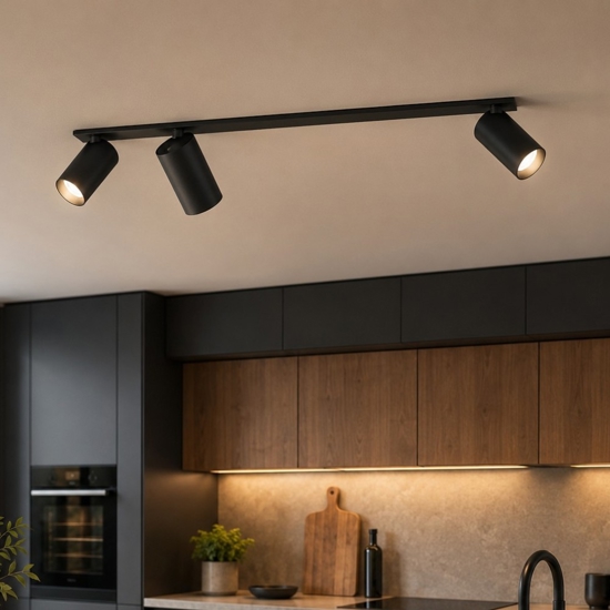 Plafoniera per cucina da incasso con 3 spot orientabili