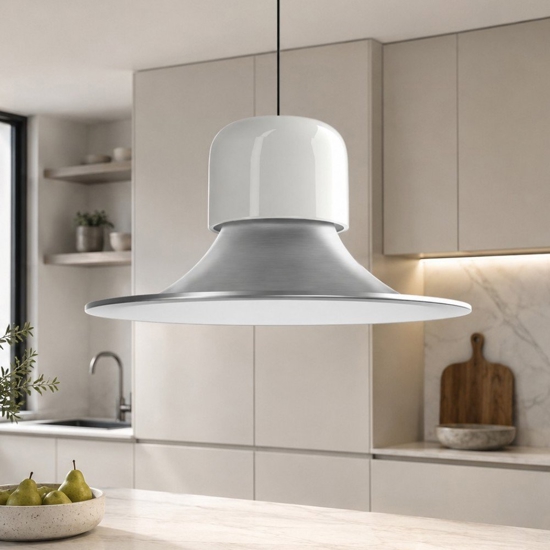 Lampadario da cucina alluminio led cct campana stilnovo