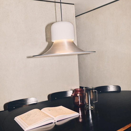 Lampadario da cucina alluminio led cct campana stilnovo