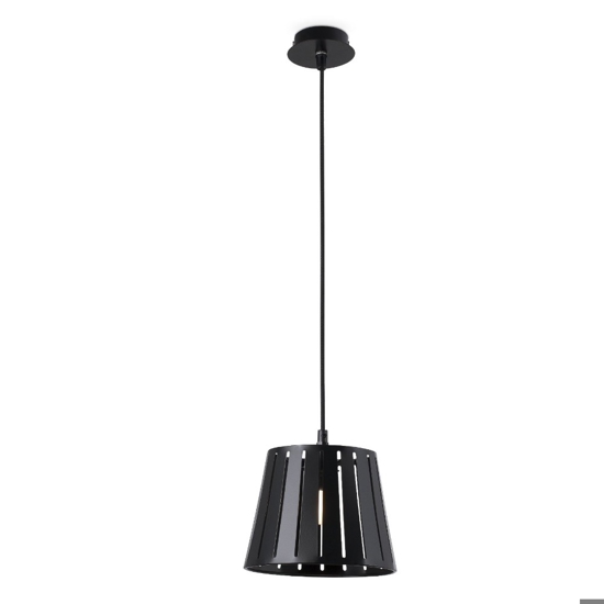 Lampada pendente nero sospensione cono design moderna fp