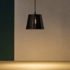 Lampada pendente per comodino camera da letto nero sospensione cono design moderna fp