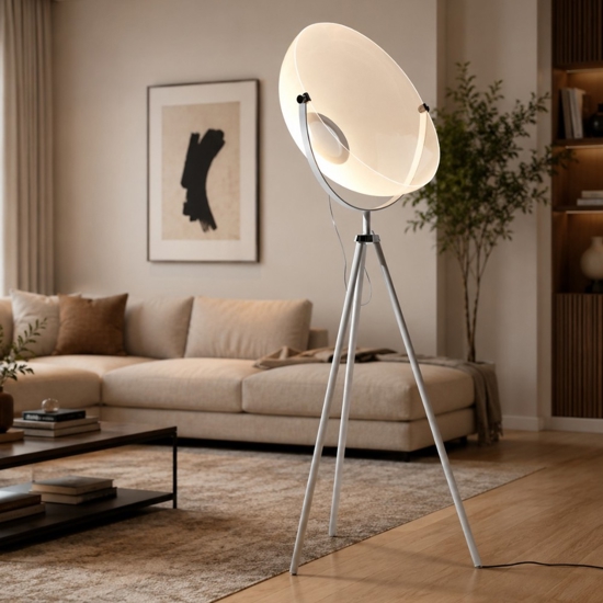 Stilnovo demi piantana da terra bianca led 3000k orientabile