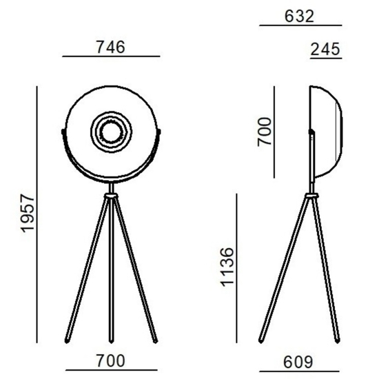 Stilnovo demi piantana da terra bianca led 3000k orientabile
