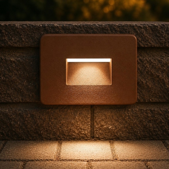 Life luce segnapasso marrone led 2w 3000k da incasso per esterno ip65