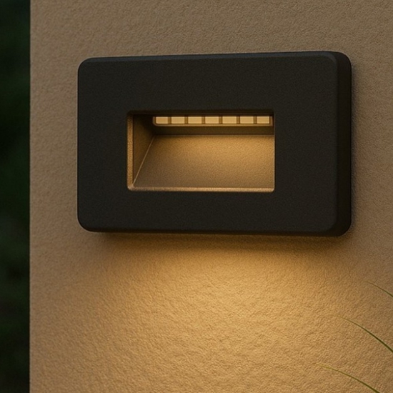 Segnapasso led 2w 3000k 4000k 5000k da incasso per esterno nero