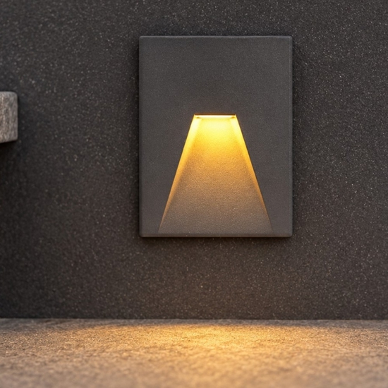 Segnapasso led per esterno 4w 3000k cemento da incasso fp