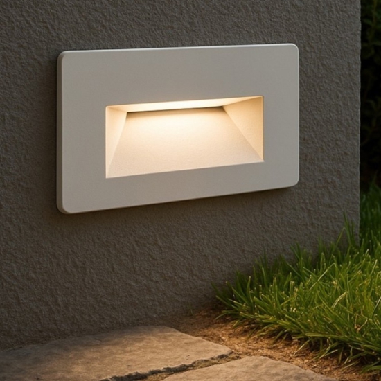 Segnapasso bianco da incasso per esterno led 1.5w 3000k