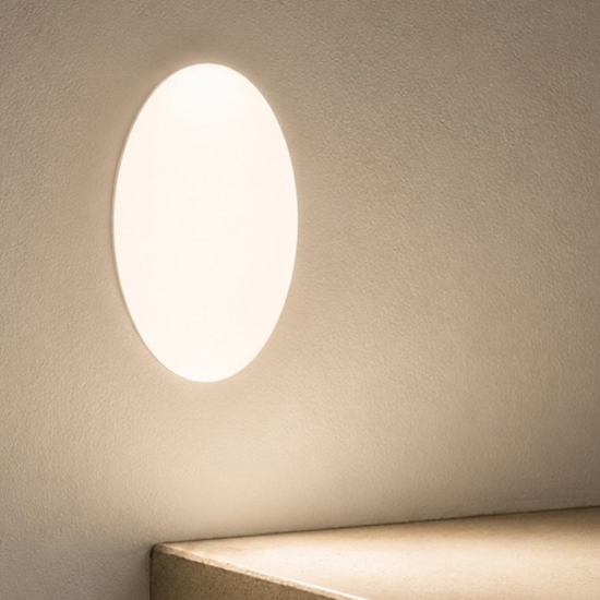 Valzer segnapasso di gesso ovale da incasso led 1w 3000k 220-230v ondaluce