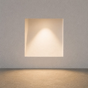 Segnapasso di gesso da incasso a scomparsa bianco g9 led
