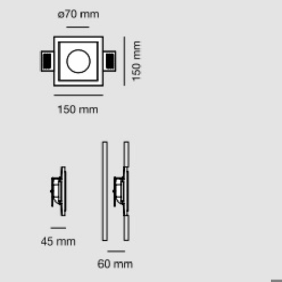 Faretto segnapasso led 3.5w 2700k da incasso parete gesso cristaly per scala
