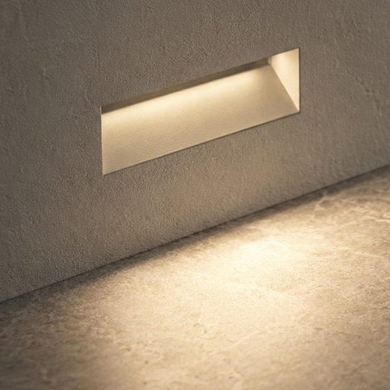 Segnapasso a scomparsa per interni led 2,2w 3000k da incasso cristaly gesso
