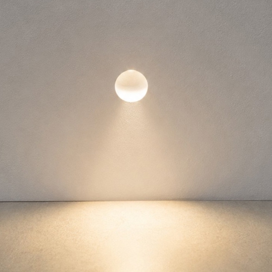 Segnapasso led 2w 3000k 24v cristaly da incasso