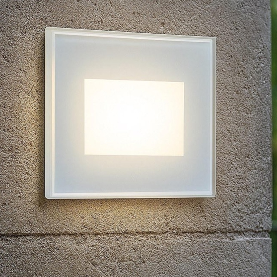 Segnapasso led per esterno incasso a parete bianco 3w 3000k