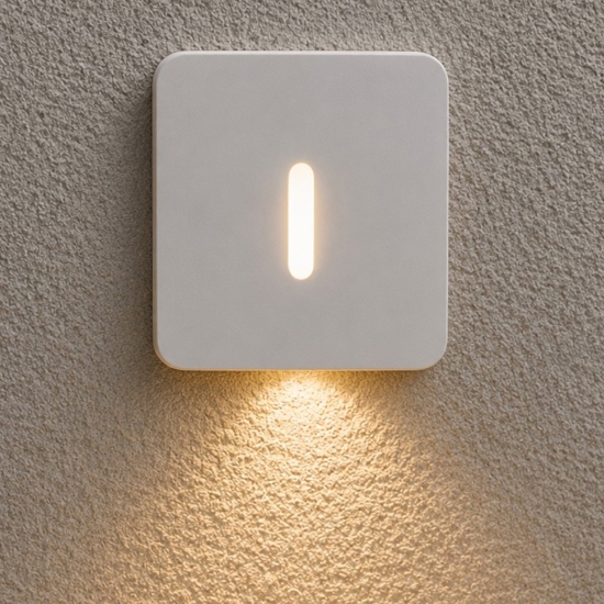 Faretto segnapasso bianco led 3w da incasso 3000k quadrato 220-240v