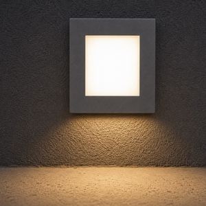 Segnapasso led 1w 4000k grigio incasso da parete per interni fp