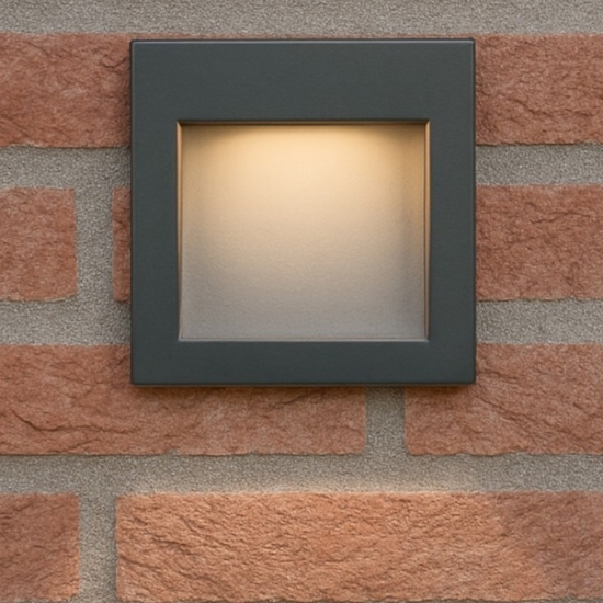 Ideal lux wire segnapasso per esterno antracite incasso parete led 4w 3000k ip65