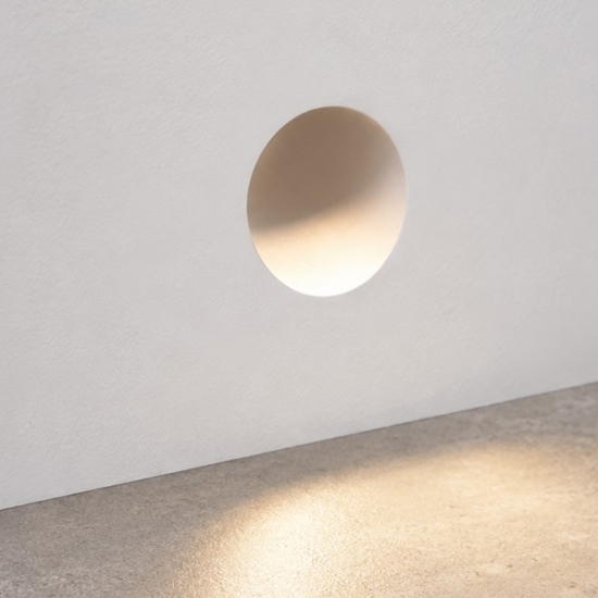 Segnapasso led 2w 3000k faretto da incasso a scomparsa scala gesso cristaly