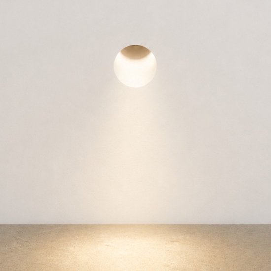 Segnapasso led 2w 3000k faretto da incasso a scomparsa scala gesso cristaly