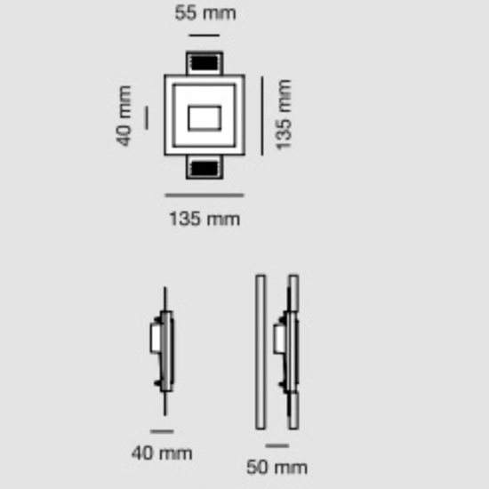 Segnapasso led 1.1w 4000k da incasso filo muro parete in gesso cristaly