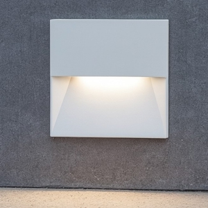 Segnapasso bianco da esterno led 8w 3000k da incasso a parete