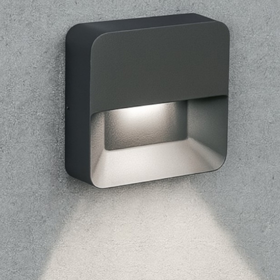 Segnapasso led da esterno grigio led 6w 3000k quadrato ip65