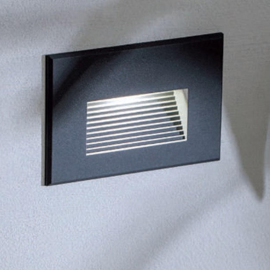 Segnapasso da esterno led 3w 4000k grafite da incasso a parete ip65