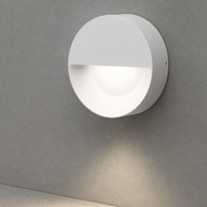 Segnapasso a parete per esterno rotondo bianco led 6w 4000k