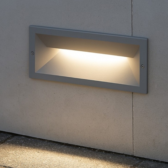 Segnapasso incasso da esterno 13w 4000k grigio gea luce ohrm