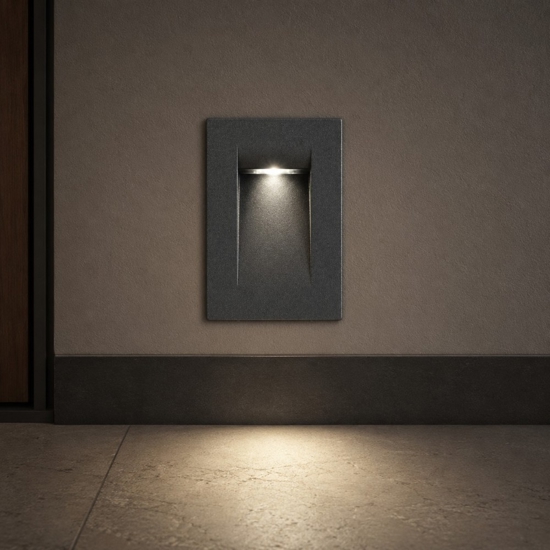 Segnapasso verticale antracite da incasso led 3w 3000k per esterno