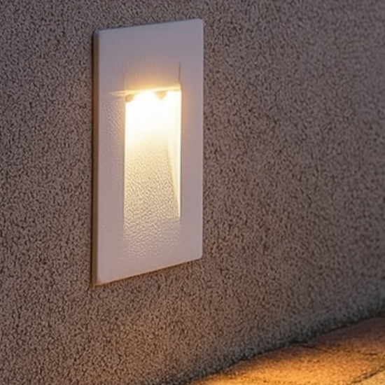 Segnapasso led per esterno 3w 3000k bianco incasso per cassetta 503