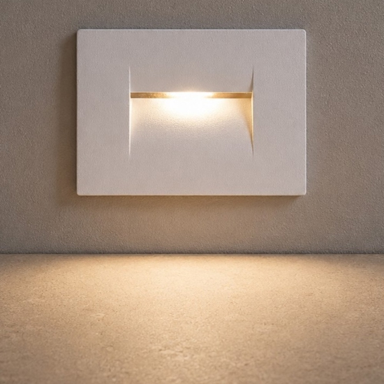 Segnapasso led da esterno 3000k per cassetta 503 3w ip65 bianco