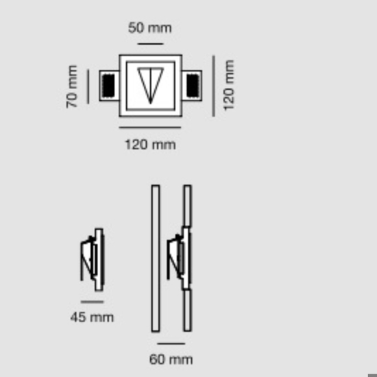 Segnapasso led 2w 3000k moderno da incasso in gesso cristaly bianco