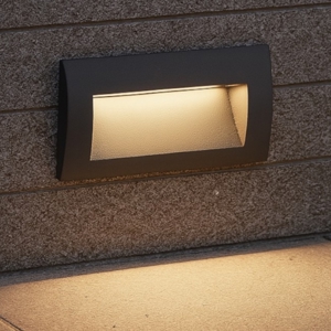 Segnapasso led per esterni 3w 3000k ip65 incasso parete rettangolare antracite