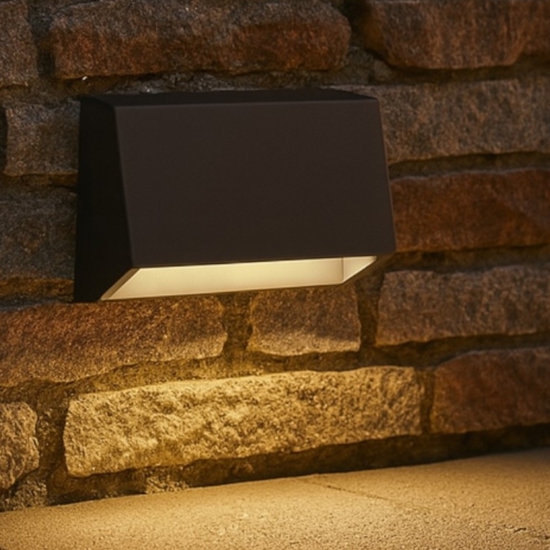 Segnapasso led senza incasso da esterno 1,5w 3000k ip65 antracite per giardini