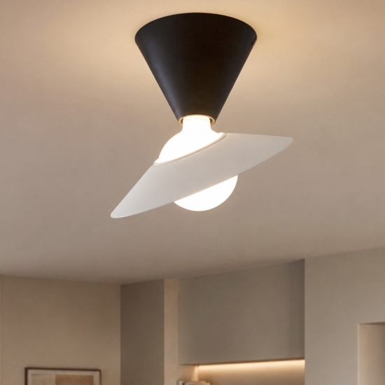 Fante stilnovo plafoniera da soffitto moderna orientabile nera