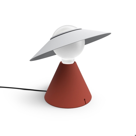 Fante stilnovo abat-jour rossa da comodino design moderno orientabile e27