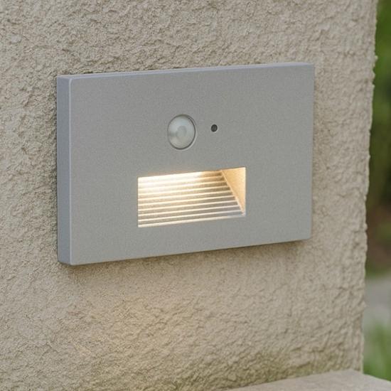 Segnapasso da incasso per esterno grigio led cct 3000k 4000k 6000k sensore crepuscolare ip65