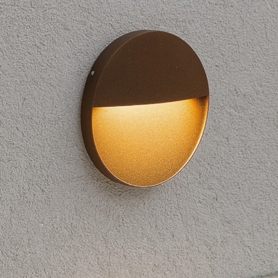Segnapasso corten per esterni rotondo led 3w 3000k ip65