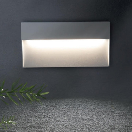 Segnapasso led bianco rettangolare 6w 3000k per esterno ip65