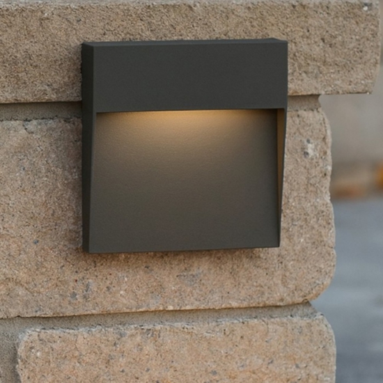 Segnapasso da esterno a parete led 3w 4000k grafite ip65