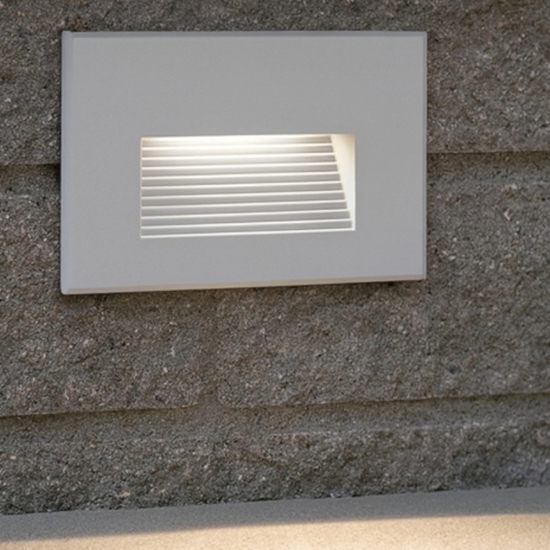Segnapasso da esterno led 3w 4000k incasso a parete bianco ip65