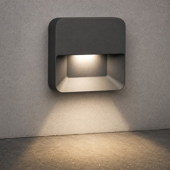 Segnapasso ledb quadrato per esterno led 6w 4000k ip65