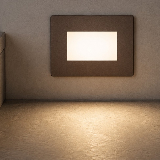 Segnapasso led da esterno marrone led 3w cct 3000k 4000k 5000k ip54 per cassetta 503